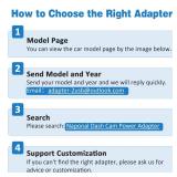 Naponal GPS Dash Cam Power Adapter,(3Pin Type C Connector) Mirror Camera Radar Charger Station GPS Dashcam Charger Cable for Select Chrysler Pacifica, Dodge Challenger, Connects to Rainfall Sensor - R