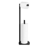 Toilet Paper Holder Stand, Toilet Paper Stand Black, Free Standing Toilet Paper Holder, Toilet Paper with Storage by Bathth - Retail: $14