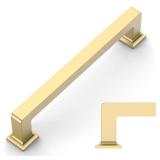 Amerdeco 10 Pack Brushed Gold Cabinet Pulls 5 Inch(128MM) Hole Centers Kitchen Cabinet Handles Cabinet Hardware Kitchen Handles for Cabinets Cupboard Handles Drawer Pulls ZH0019 - Retail: $40