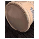 Blue and White Salt Crock with Wooden Lid