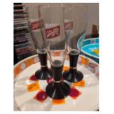 Schlitz Beer Pilsner Glass Set with Serving Tray 1968