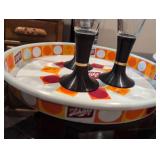 Schlitz Beer Pilsner Glass Set with Serving Tray 1968
