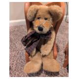 Plush Bear with Glasses and Plaid Scarf