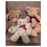 Plush Teddy Bear Collection with Bows