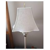 Set of 2 32 inch tall White Table Lamps with Embroidered Shades