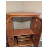 Solid Oak Entertainment Center with Storage