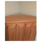 Solid Oak Entertainment Center with Storage