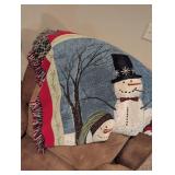 Snowman throw blanket