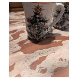 2012 Williams-Sonoma Christmas Tree Mugs Set