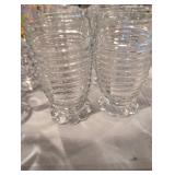 Clear Glass Beehive Pattern Drinking Glasses Set of 8