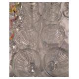 Clear Glass Beehive Pattern Drinking Glasses Set of 8