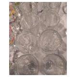 Clear Glass Beehive Pattern Drinking Glasses Set of 8