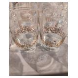 Gold Dotted  Stemless Wine Glasses Set of 7