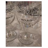 Classic Aviation Wine Glass Set - Douglas DC-8, Boeing 247-D, Martin M-130 set of 6