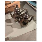 Victorian Style Silver Plated Salt and Pepper Tea Service Set