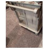 Ornate White Display Cabinet with Glass Panels