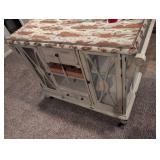 Ornate White Display Cabinet with Glass Panels