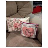 Decorative Needlepoint Throw Pillows Set - Cherry Blossom and Mom Theme