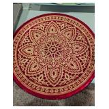 Red and Gold Decorative Glass Charger Plate (2)