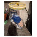 Antique Planters Peanut Glass Jar with Original Lid