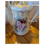Decorative Porcelain Coffee Pot with Pink Roses