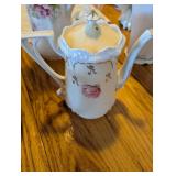 Decorative Porcelain Coffee Pot with Pink Roses