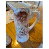 RS Prussia Floral Pitcher with Embossed Design