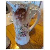 RS Prussia Floral Pitcher with Embossed Design