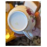 Pink Rose Pattern Tea Set with Gold Trim