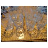Crystal Etched Floral Drinking Glasses Set of 9