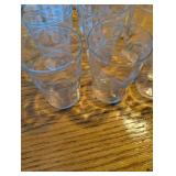 Crystal Etched Floral Drinking Glasses Set of 9