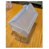 Antique Frosted Luddens Cough Drops Log Cabin