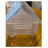 Antique Frosted Luddens Cough Drops Log Cabin