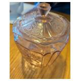 Pink Depression Decorative Glass Candy Dish with Lid