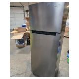Vissani7.2 cu. ft. Top Freezer Refrigerator in Fingerprint Resistant Stainless Steel Look DAMAGED (See Pictures and Description) - Retail: $449