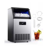 SIMZLIFE17 in. 100 lb. / 24H Full Ice Sizes Built-In/Freestanding Commercial Ice Maker in Stainless Steel,Auto-cleaning, Shutoff - Retail: $499