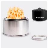 Solo StoveCanyon 30 in Stainless Steel Wood Burning Outdoor Fire Pit with Stand and Shelter - Retail: $699