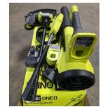 RYOBIONE+ 18V Cordless Battery String Trimmer/Edger and Jet Fan Blower Combo Kit (2-Tools) with 4.0 Ah Battery and Charger - Retail: $219