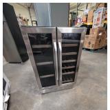 Velivi24 in.Dual Zone 18-Wine Bottles and 88-Can Built-In and Freestanding with French Door Beverage Cooler in Stainless Steel - Retail: $862