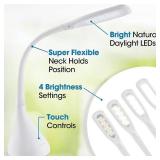 OttLite Creative Curves LED Desk Lamp with Adjustable Neck - Dimmable with 4 Brightness Settings & Energy Efficient Natural Daylight LEDs for Home Office, Computer Desk, & Dorms