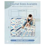 Baby Play Mat 50'x50', Non-Slip Baby Mat for Floor, Soft Thicker, Portable Playmat, Crawling Mat for Babies, Toddlers & Infants to Play and Learn(Earth Beigewhite Tones)