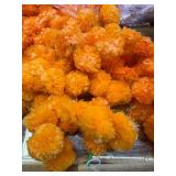 Giegxin 15 Pack Marigold Garland for Decoration 5 ft Long Strands Faux Artificial Marigold Flowers for Dia De Los Muertos Diwali Indian Wedding Party Decorations(Light Orange)