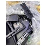 Vagusicc Nightstand with Charging Station, Bedside Table with USB Ports and Outlet, End Table Side Table with 2 Fabric Drawers for Bedroom, Living Room, Black