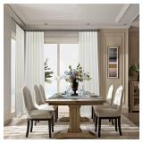 Natural Linen Curtains 96 Inches Long for Living Room Dining 2 Panels Back Tab Loop Pocket Airy Light Filtering Semi Privacy Sheer Cream Curtains for Bedroom Vintage Farmhouse Cottage Core Decor 8 FT