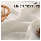 Natural Linen Curtains 96 Inches Long for Living Room Dining 2 Panels Back Tab Loop Pocket Airy Light Filtering Semi Privacy Sheer Cream Curtains for Bedroom Vintage Farmhouse Cottage Core Decor 8 FT