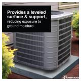 Cambridge Gray AC Condenser Pad/Base, 36x36x3 in Supports Air Conditioner Units and Other Outdoor Equipment