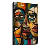 Color Art People Theme Abstract People Vintage Art Poster Wall Art Canvas Print Picture Home Bedroom Decor Present Frameless and Framed (16 24inch Framed)