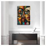 Color Art People Theme Abstract People Vintage Art Poster Wall Art Canvas Print Picture Home Bedroom Decor Present Frameless and Framed (16 24inch Framed)