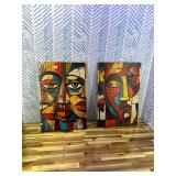 Color Art People Theme Abstract People Vintage Art Poster Wall Art Canvas Print Picture Home Bedroom Decor Present Frameless and Framed (16 24inch Framed)