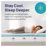 Sure2Sleep Gel Swirl Memory Foam Mattress Topper - 2 Inch, Pressure Relieving, Cooling Comfort - Made in The USA & CertiPUR-US Certified - Softens Firm Beds and Extends Mattress Life - Full Size